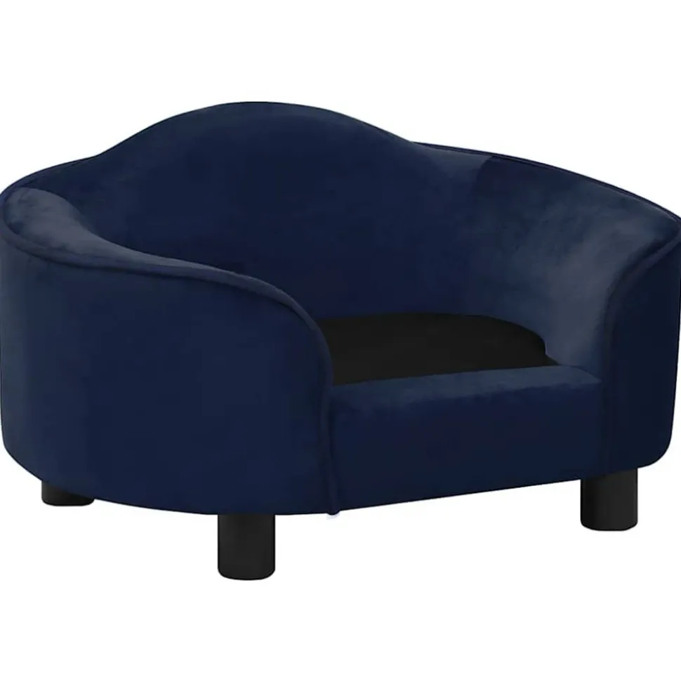 MAISON EXCLUSIVE - Canapé pour chien bleu 67x47x36 cm peluche