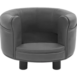 MAISON EXCLUSIVE - Canapé pour chien gris 48x48x32 cm peluche et similicuir