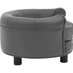 MAISON EXCLUSIVE - Canapé pour chien gris 48x48x32 cm peluche et similicuir