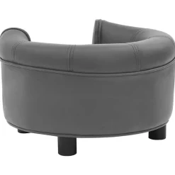 MAISON EXCLUSIVE - Canapé pour chien gris 48x48x32 cm peluche et similicuir