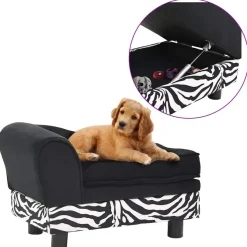 MAISON EXCLUSIVE - Canapé pour chien noir 57x34x36 cm peluche