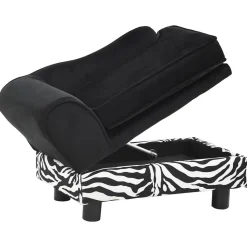 MAISON EXCLUSIVE - Canapé pour chien noir 57x34x36 cm peluche