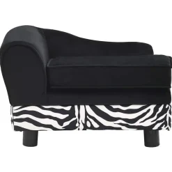 MAISON EXCLUSIVE - Canapé pour chien noir 57x34x36 cm peluche