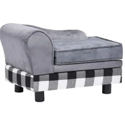MAISON EXCLUSIVE - Canapé pour chien gris 57x34x36 cm peluche