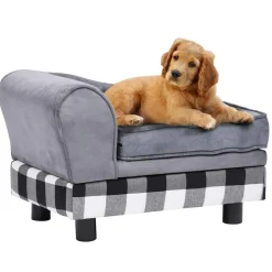 MAISON EXCLUSIVE - Canapé pour chien gris 57x34x36 cm peluche