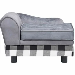 MAISON EXCLUSIVE - Canapé pour chien gris 57x34x36 cm peluche