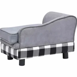 MAISON EXCLUSIVE - Canapé pour chien gris 57x34x36 cm peluche