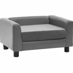 MAISON EXCLUSIVE - Canapé pour chien gris 60x43x30 cm peluche et similicuir