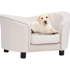 MAISON EXCLUSIVE - Canapé pour chien crème 69x49x40 cm peluche et similicuir