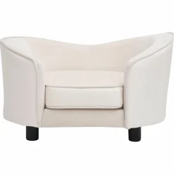 MAISON EXCLUSIVE - Canapé pour chien crème 69x49x40 cm peluche et similicuir