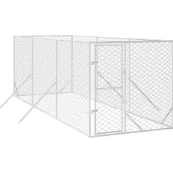 MAISON EXCLUSIVE - Chenil d'extérieur pour chiens argenté 2x6x2 m acier galvanisé