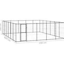 MAISON EXCLUSIVE - Chenil d'extérieur pour chiens acier 36,3 m²