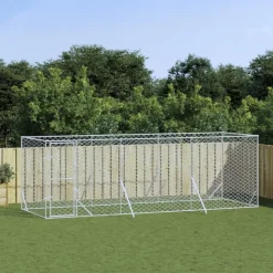 MAISON EXCLUSIVE - Chenil d'extérieur pour chiens argenté 6x2x2 m acier galvanisé