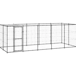 MAISON EXCLUSIVE - Chenil extérieur acier avec toit 12,1 m²