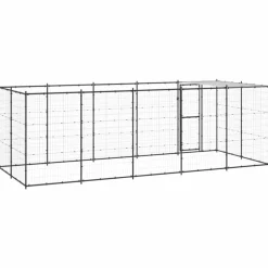 MAISON EXCLUSIVE - Chenil extérieur acier avec toit 12,1 m²