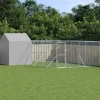 MAISON EXCLUSIVE - Chenil d'extérieur pour chiens avec toit argenté 6x6x2,5 m