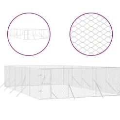 MAISON EXCLUSIVE - Chenil d'extérieur pour chiens argenté 6x10x2 m acier galvanisé