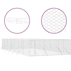 MAISON EXCLUSIVE - Chenil d'extérieur pour chiens argenté 6x14x2 m acier galvanisé