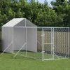 MAISON EXCLUSIVE - Chenil d'extérieur pour chiens avec toit argenté 2x6x2,5 m