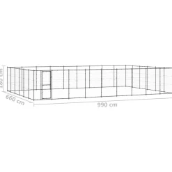 MAISON EXCLUSIVE - Chenil d'extérieur pour chiens acier 65,34 m²