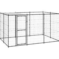 MAISON EXCLUSIVE - Chenil extérieur acier avec toit 7,26 m²