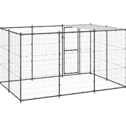 MAISON EXCLUSIVE - Chenil extérieur acier avec toit 7,26 m²