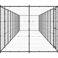 MAISON EXCLUSIVE - Chenil d'extérieur pour chiens acier 26,62 m²