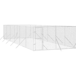 MAISON EXCLUSIVE - Chenil d'extérieur pour chiens argenté 4x12x2 m acier galvanisé