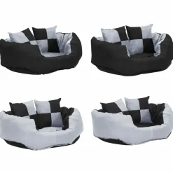 MAISON EXCLUSIVE - Coussin réversible lavable pour chien gris et noir 65x50x20 cm