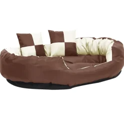 MAISON EXCLUSIVE - Coussin réversible lavable de chien marron et crème 110x80x23cm