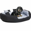 MAISON EXCLUSIVE - Coussin réversible lavable pour chien gris et noir 110x80x23 cm