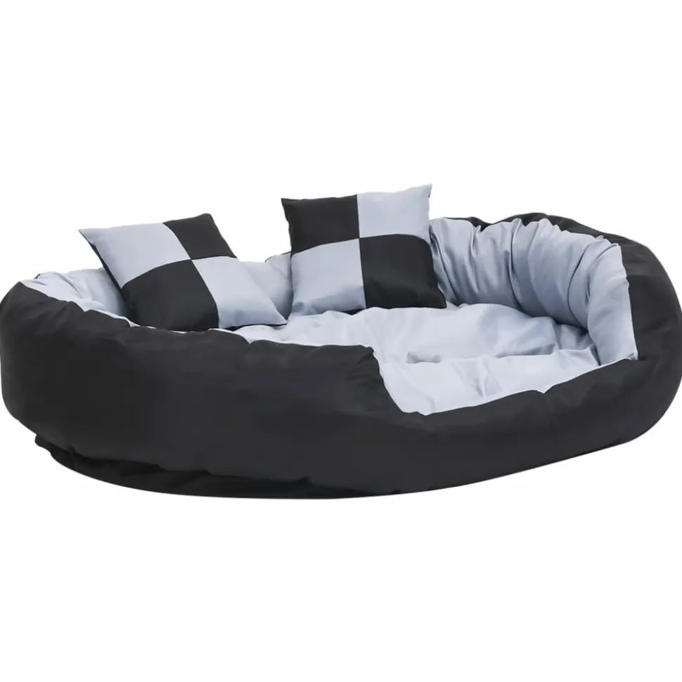 MAISON EXCLUSIVE - Coussin réversible lavable pour chien gris et noir 110x80x23 cm