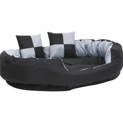 MAISON EXCLUSIVE - Coussin réversible lavable pour chien gris et noir 110x80x23 cm