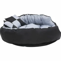 MAISON EXCLUSIVE - Coussin réversible lavable pour chien gris et noir 110x80x23 cm