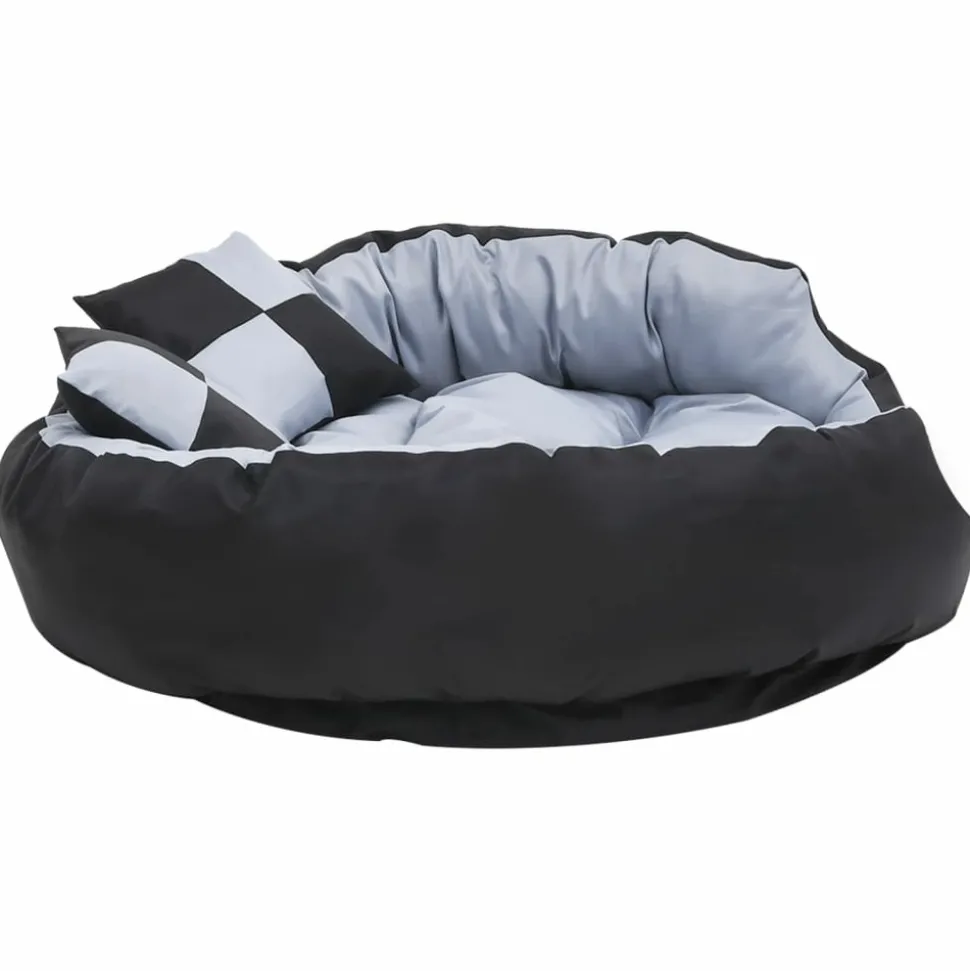 MAISON EXCLUSIVE - Coussin réversible lavable pour chien gris et noir 110x80x23 cm