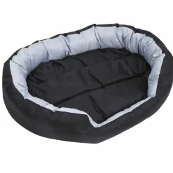 MAISON EXCLUSIVE - Coussin réversible lavable pour chien gris et noir 110x80x23 cm