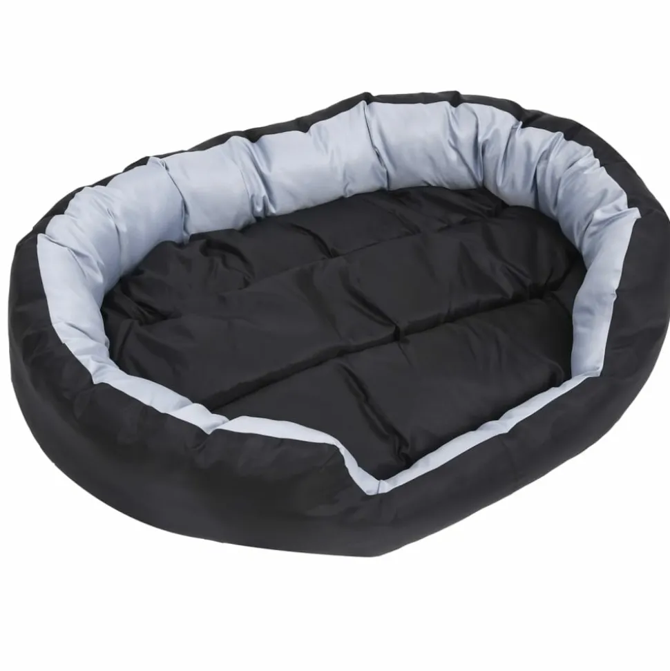 MAISON EXCLUSIVE - Coussin réversible lavable pour chien gris et noir 110x80x23 cm