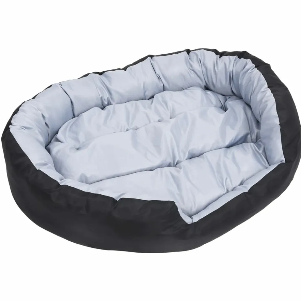 MAISON EXCLUSIVE - Coussin réversible lavable pour chien gris et noir 110x80x23 cm