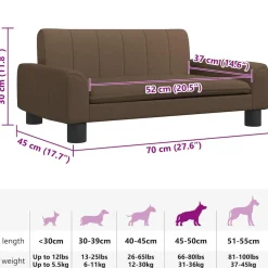 MAISON EXCLUSIVE - Lit pour chien marron 70x45x30 cm tissu