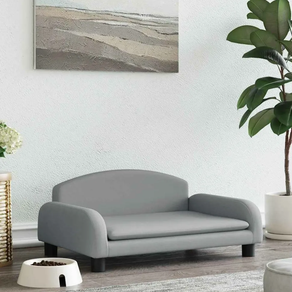 MAISON EXCLUSIVE - Lit pour chien gris clair 70x45x30 cm tissu