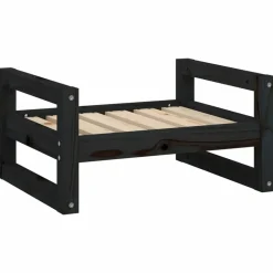 MAISON EXCLUSIVE - Lit pour chien noir 55,5x45,5x28 cm bois de pin solide