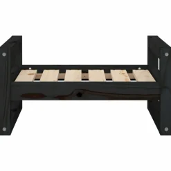 MAISON EXCLUSIVE - Lit pour chien noir 55,5x45,5x28 cm bois de pin solide