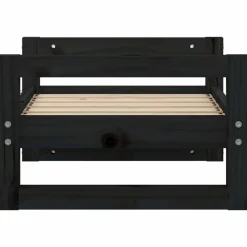 MAISON EXCLUSIVE - Lit pour chien noir 55,5x45,5x28 cm bois de pin solide