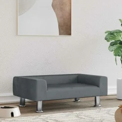 MAISON EXCLUSIVE - Lit pour chien gris foncé 70x45x26,5 cm velours