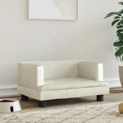 MAISON EXCLUSIVE - Lit pour chien crème 60x40x30 cm velours