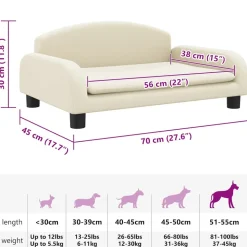 MAISON EXCLUSIVE - Lit pour chien crème 70x45x30 cm similicuir