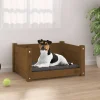 MAISON EXCLUSIVE - Lit pour chien marron miel 55,5x45,5x28 cm bois massif de pin