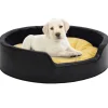 MAISON EXCLUSIVE - Lit pour chiens noir et jaune 99x89x21 cm peluche et similicuir