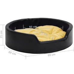 MAISON EXCLUSIVE - Lit pour chiens noir et jaune 99x89x21 cm peluche et similicuir