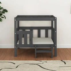MAISON EXCLUSIVE - Lit pour chien gris 75,5x63,5x70 cm bois de pin solide